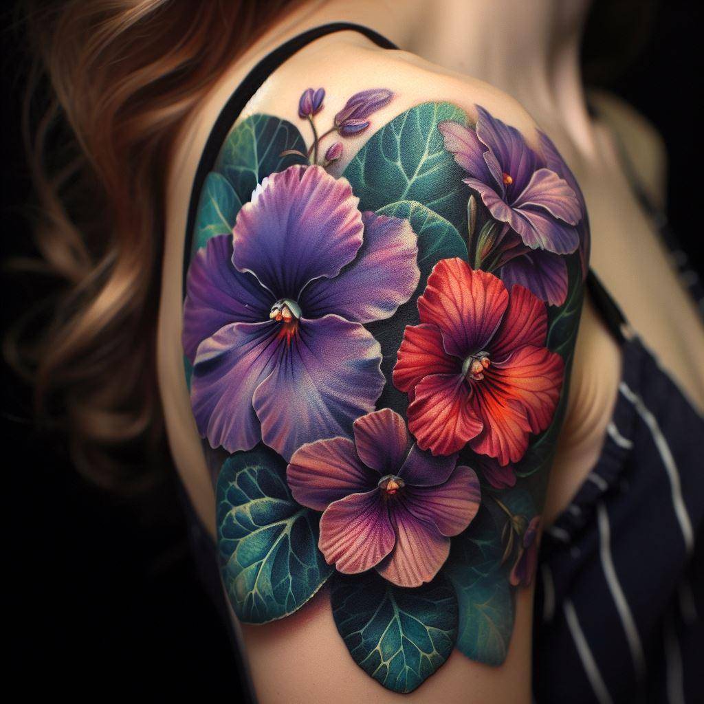 African Violet Tattoo 8