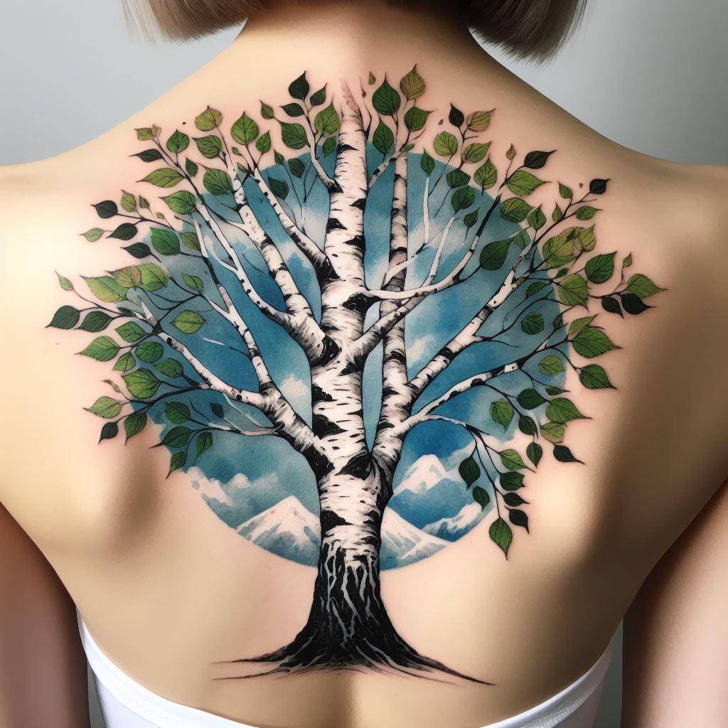 Birch Tree Tattoo 10