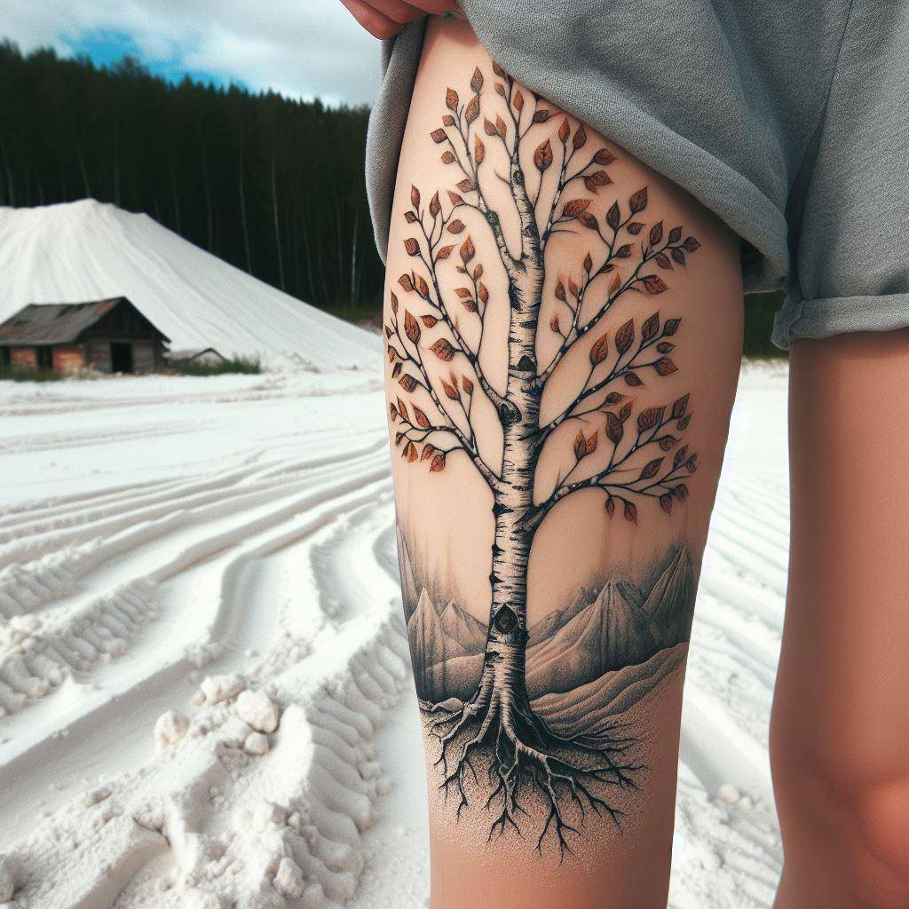 Birch Tree Tattoo 9