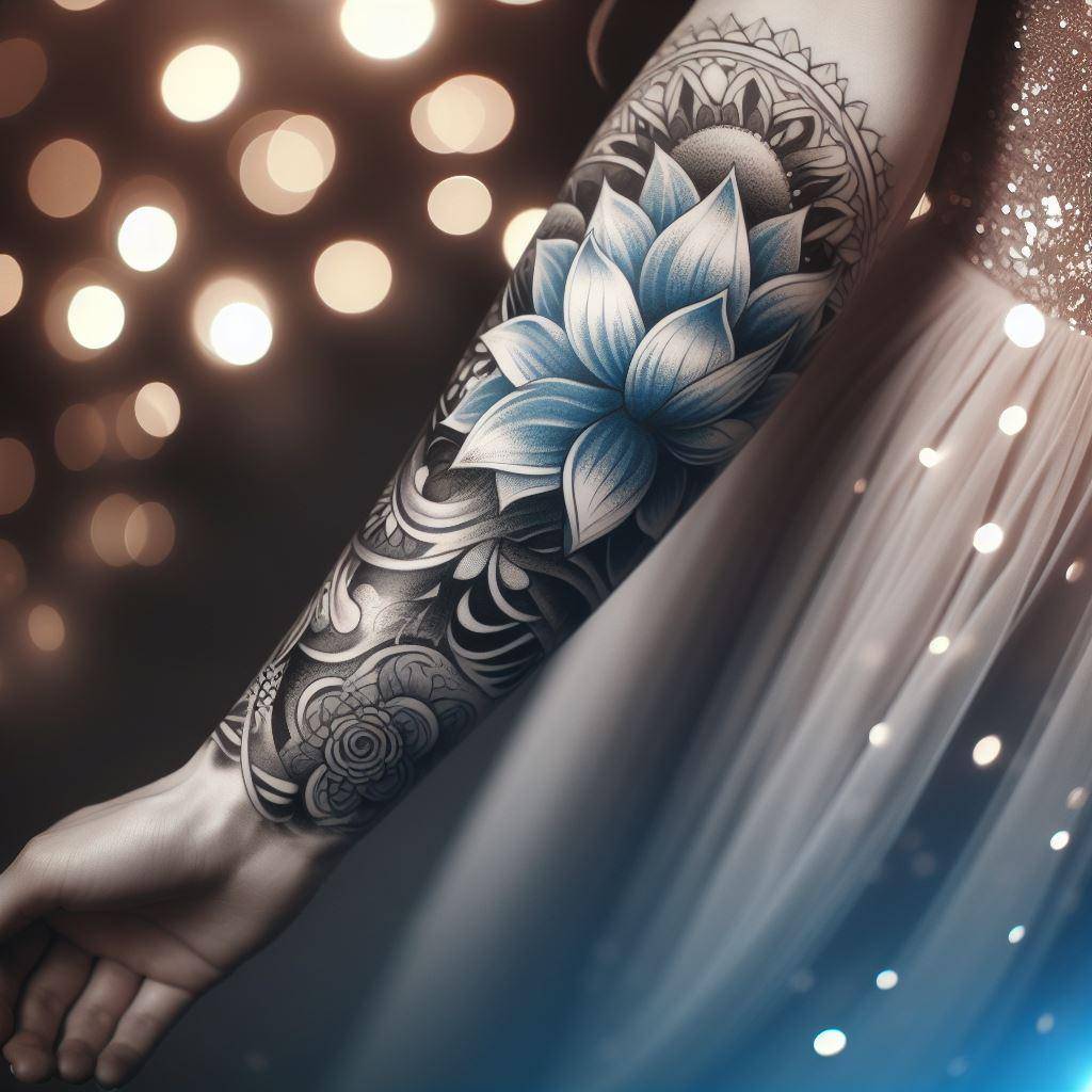 Blue Lotus Tattoo 5