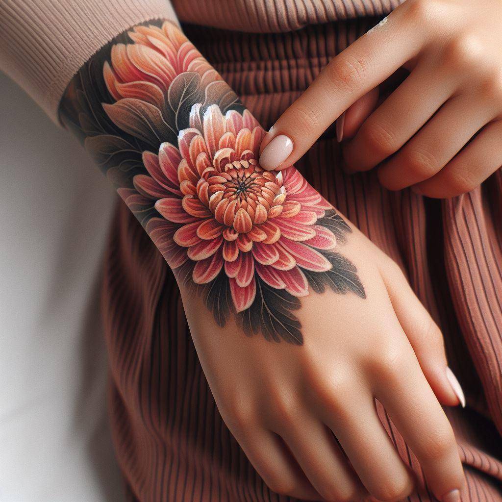 Chrysanthemum Tattoo 2