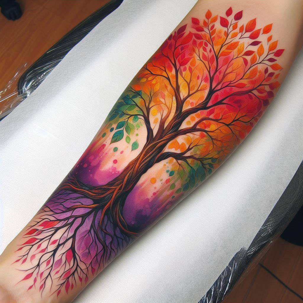 Forearm Tree Tattoo 10