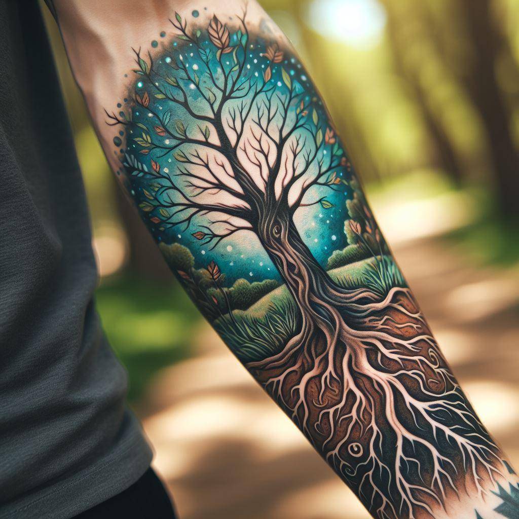 Forearm Tree Tattoo 12