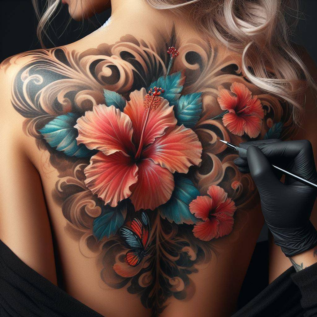 Hibiscus Flower Tattoo 7