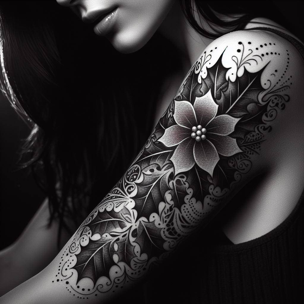 Holly Flower Tattoo 3