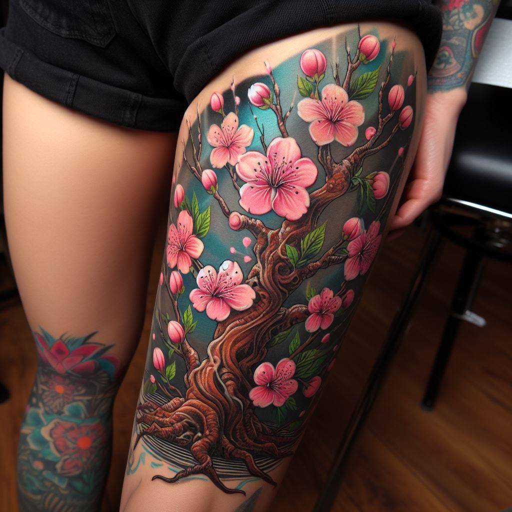 Peach Tree Tattoo 12