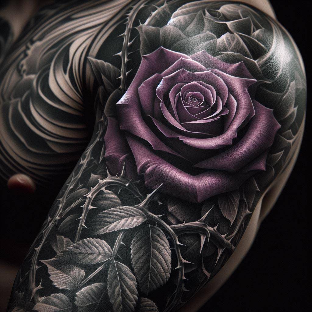 Purple Rose Tattoo 5