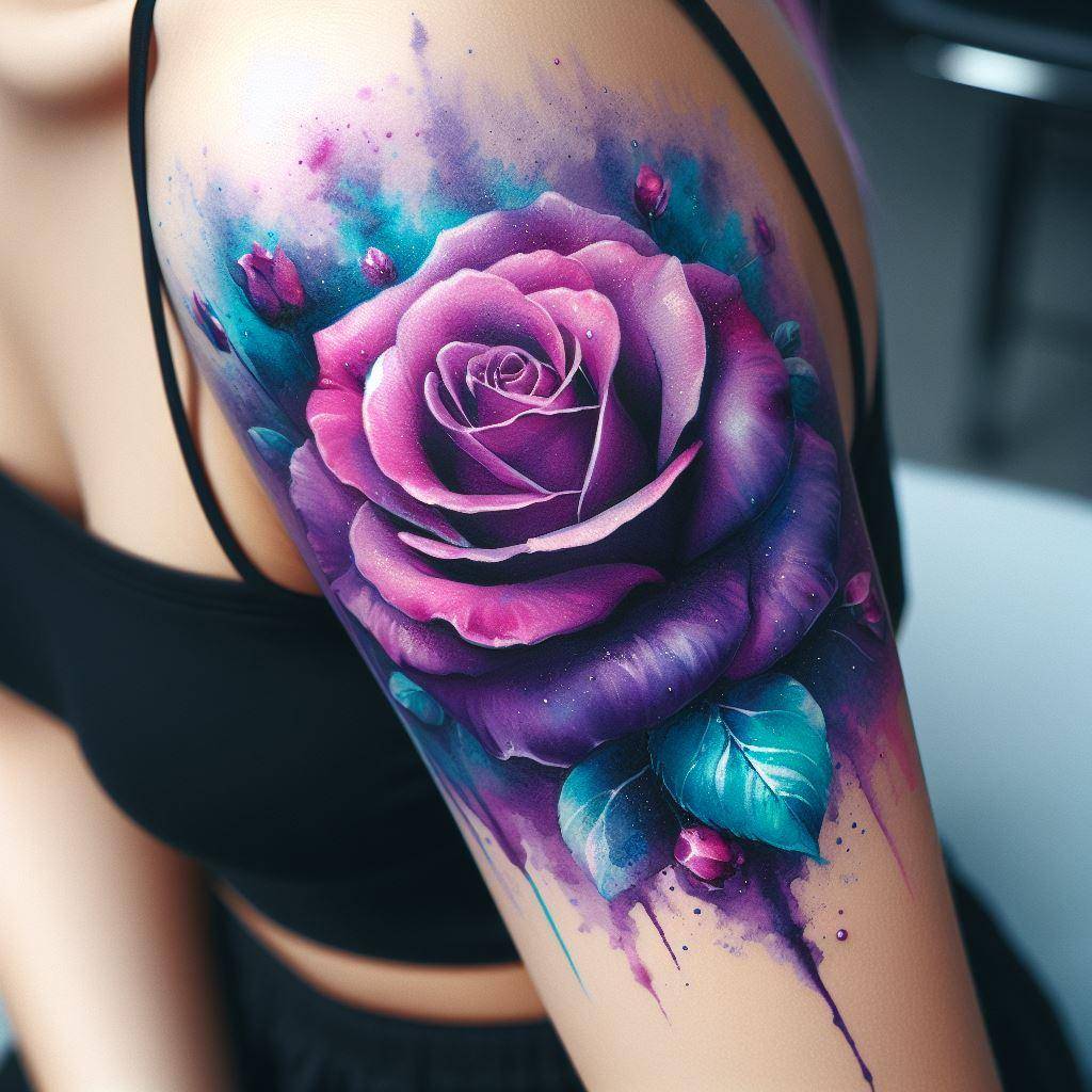 Purple Rose Tattoo 6