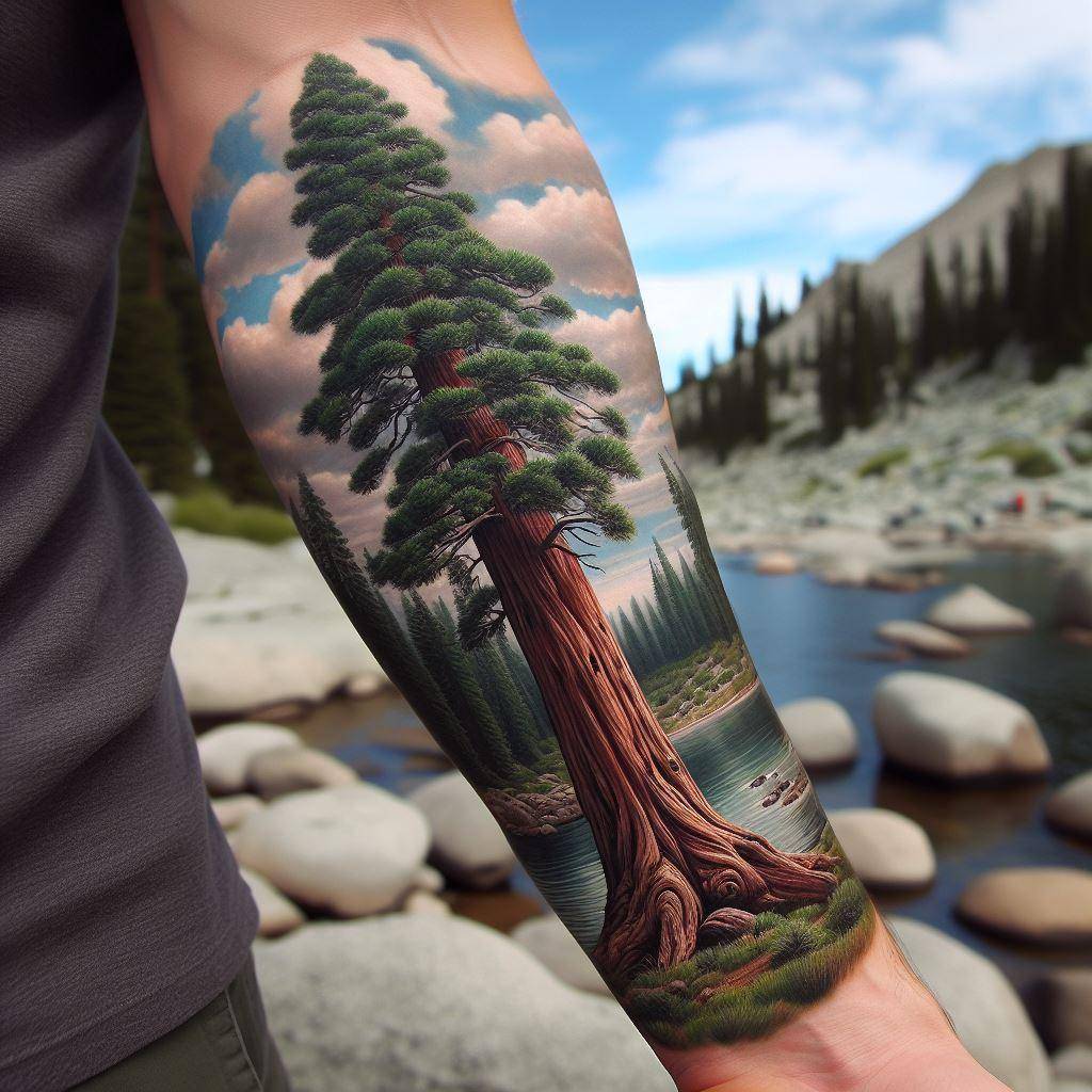 Redwood Tree Tattoo 10