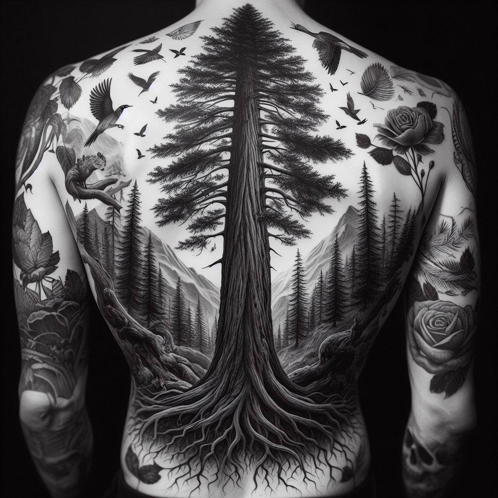 Redwood Tree Tattoo 7
