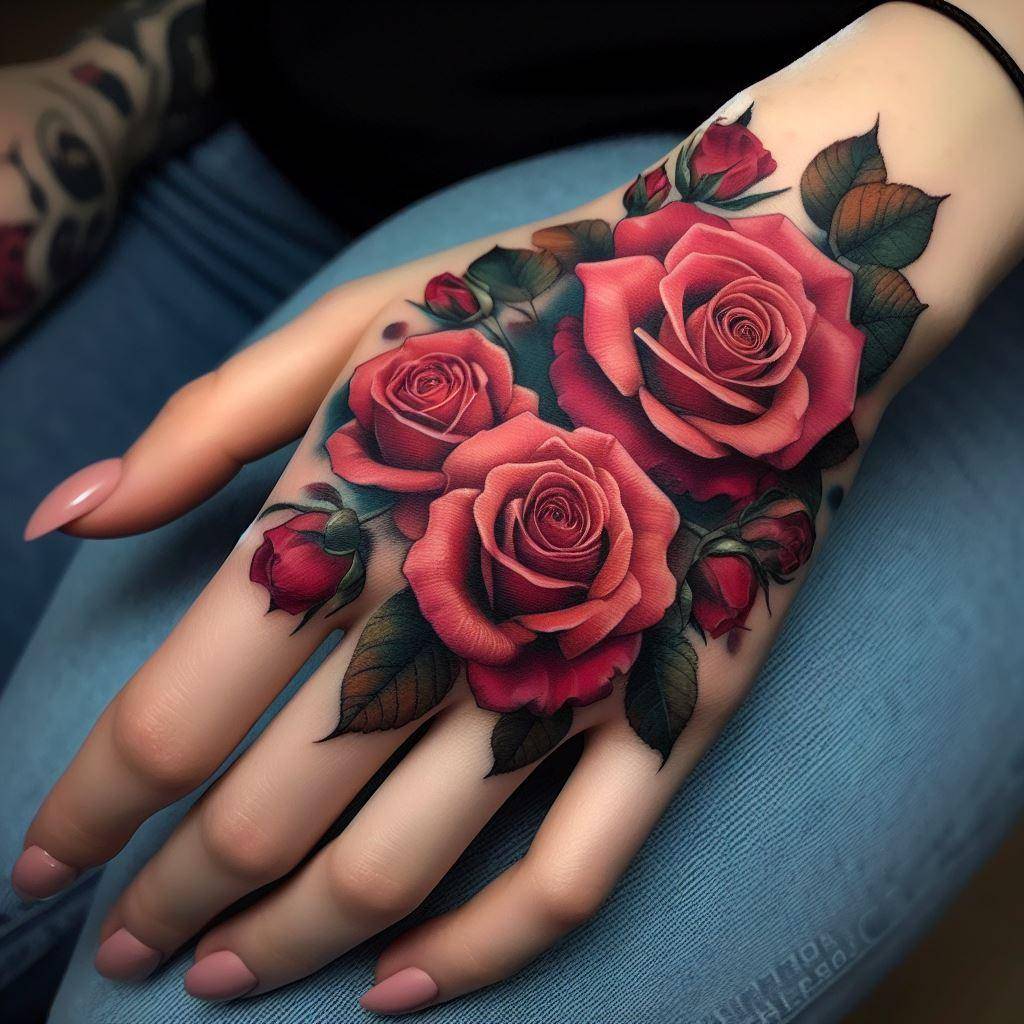 Rose Hand Tattoo 11