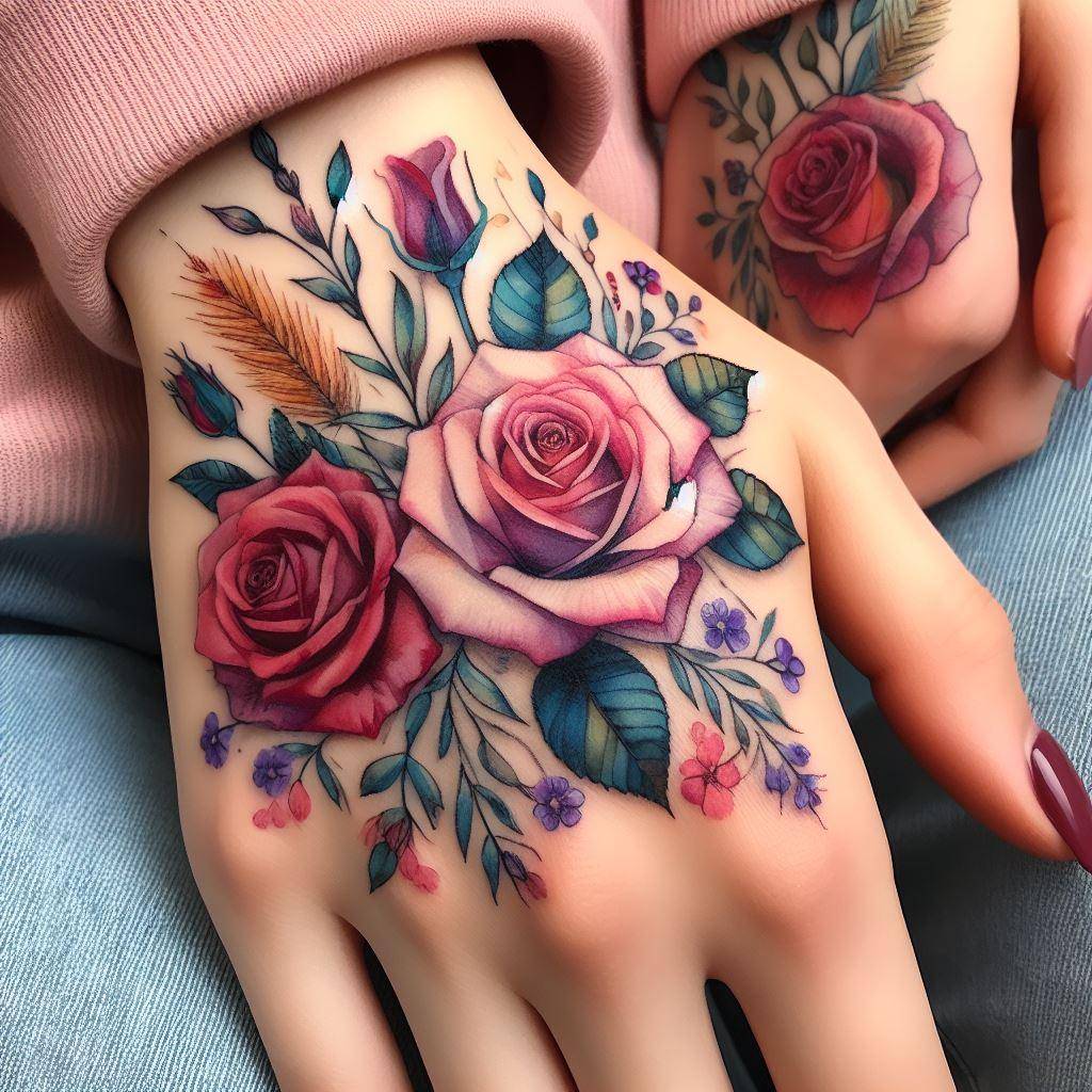 Rose Hand Tattoo 2