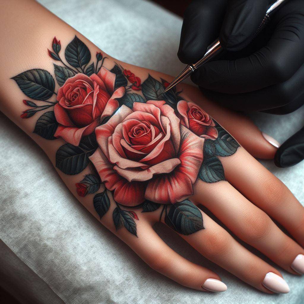 Rose Hand Tattoo 9