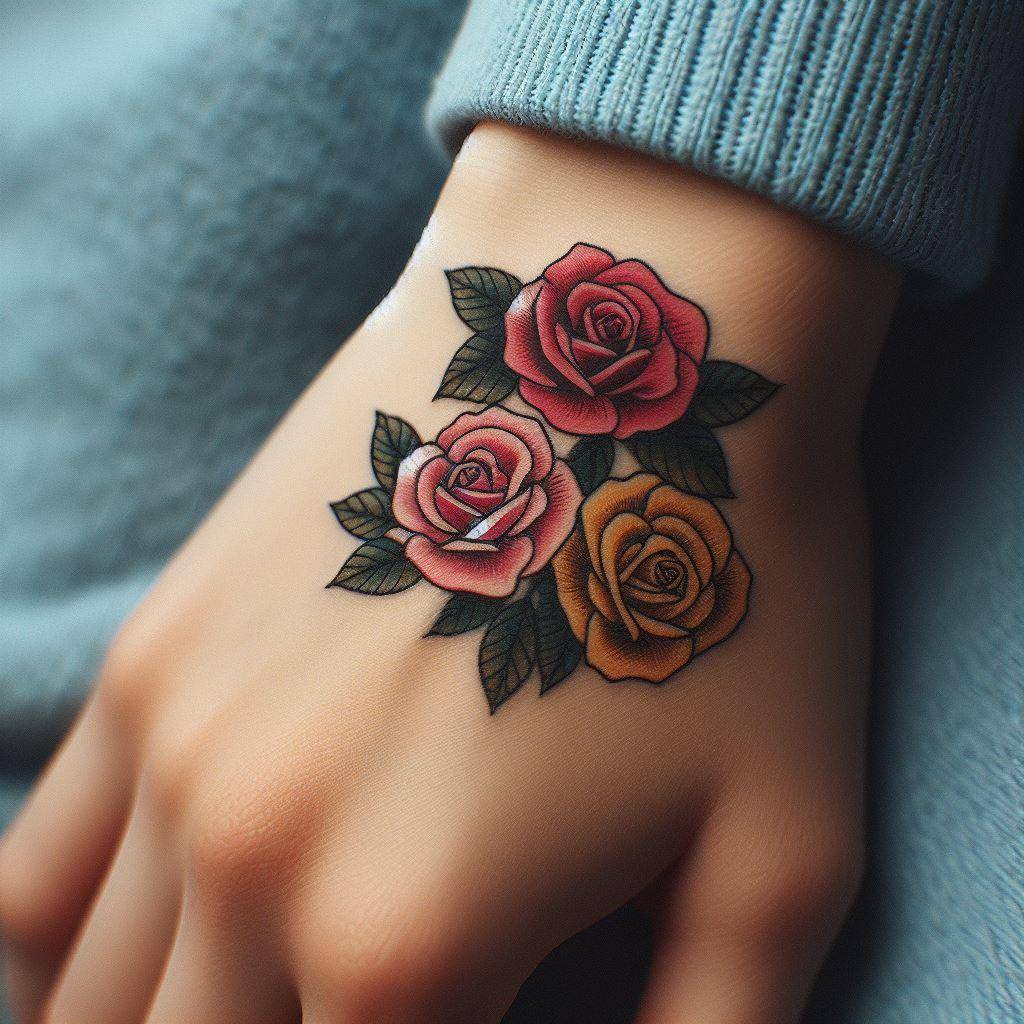 Rose Tattoo on hand 11