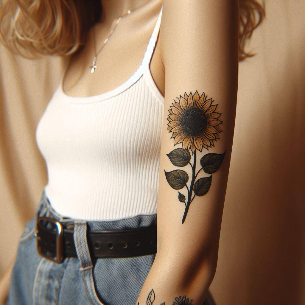 Simple Sunflower Tattoo 4