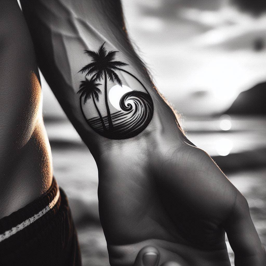 Small Palm Tree Tattoo 13