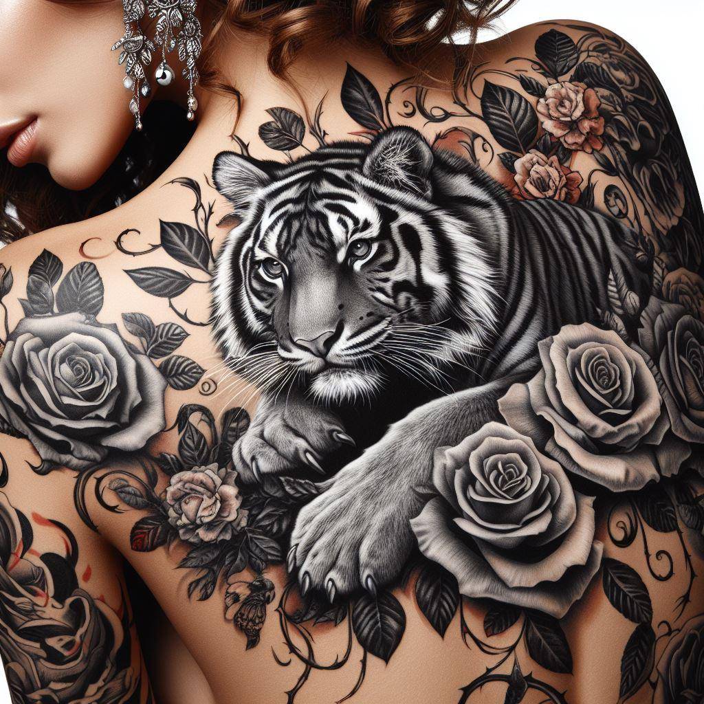 Tiger Rose Tattoo 13