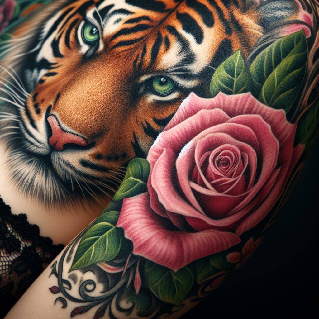 Tiger Rose Tattoo 6