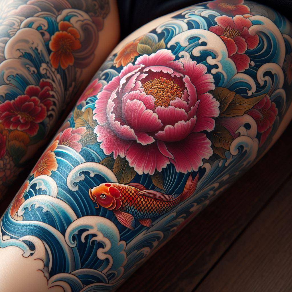 Traditional Flower Tattoo 7