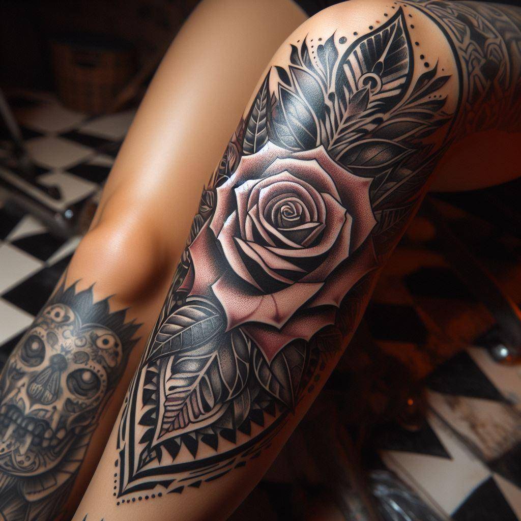 Tribal Rose Tattoo 11