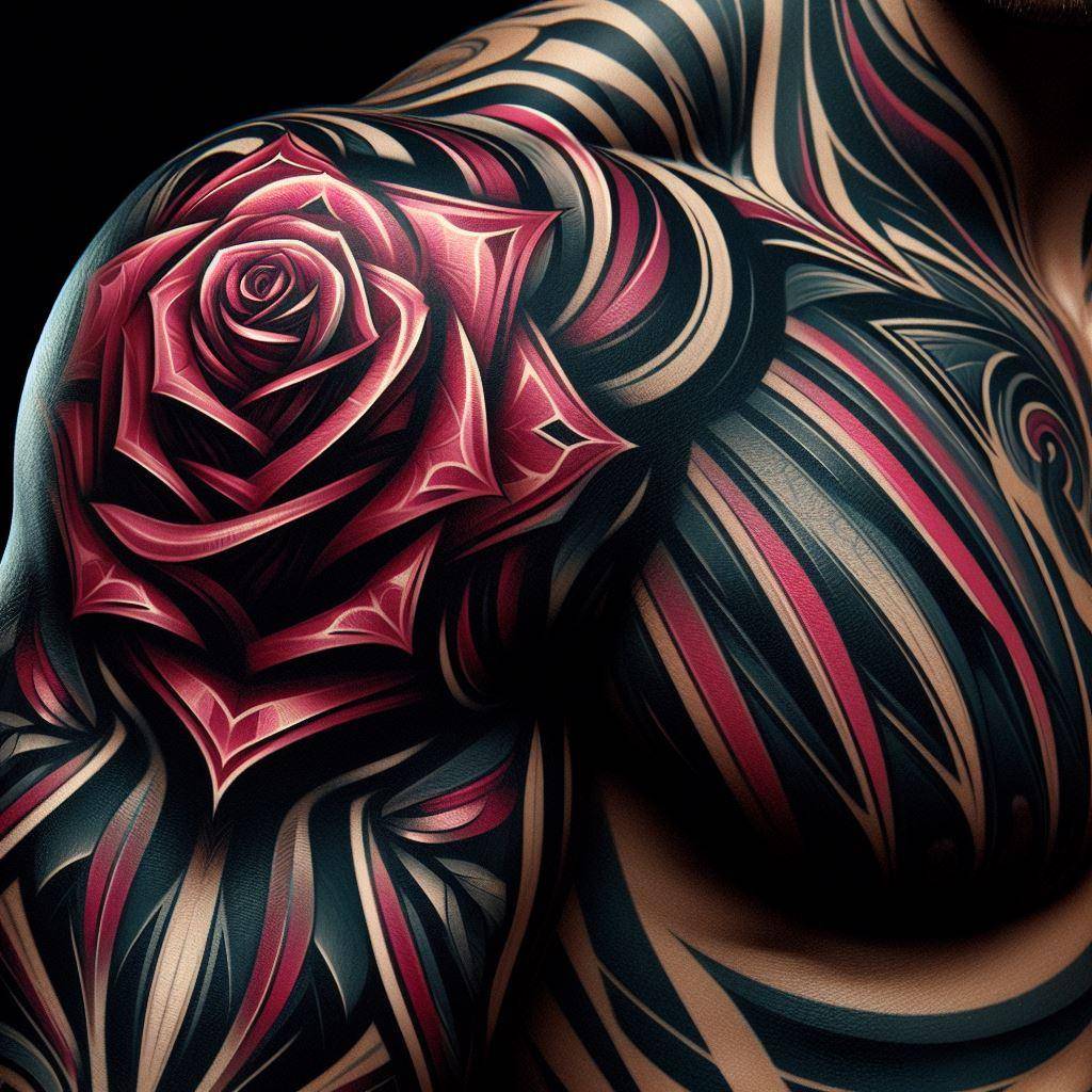 Tribal Rose Tattoo 4