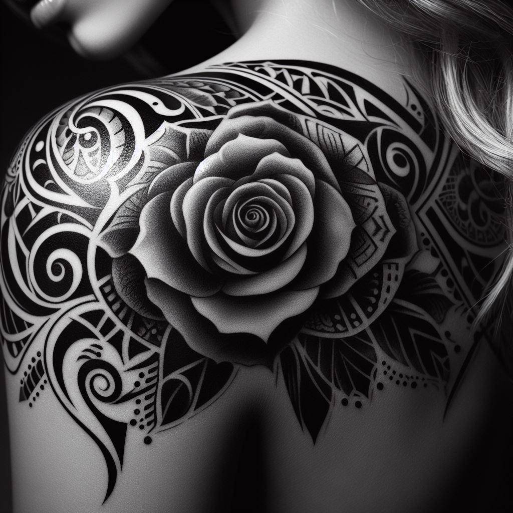 Tribal Rose Tattoo 5