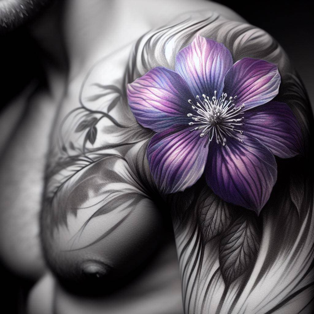 Violet Flower Tattoo 2