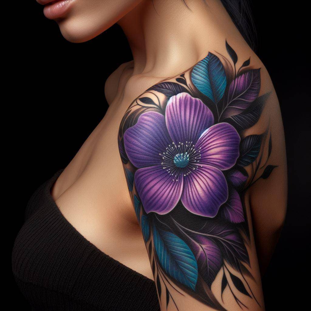 Violet Flower Tattoo 3