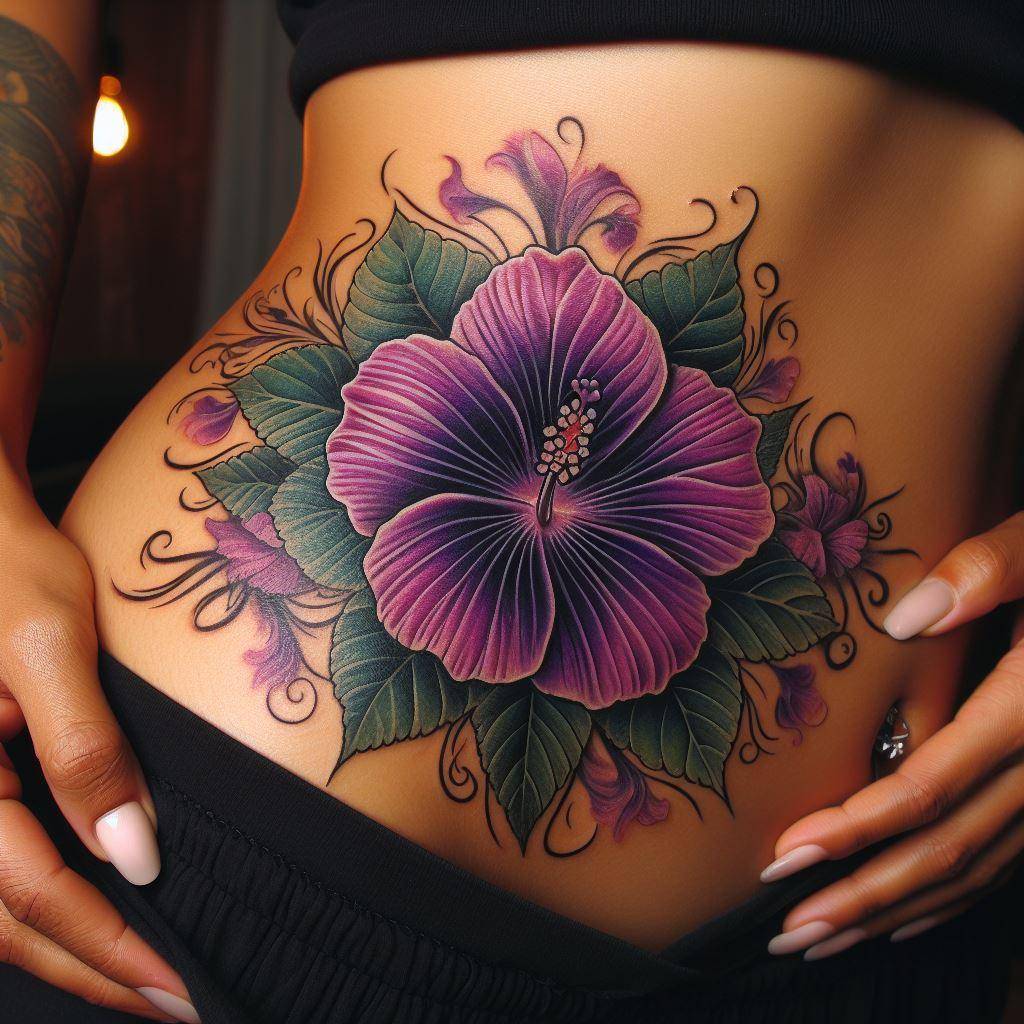 Violet Flower Tattoo 4