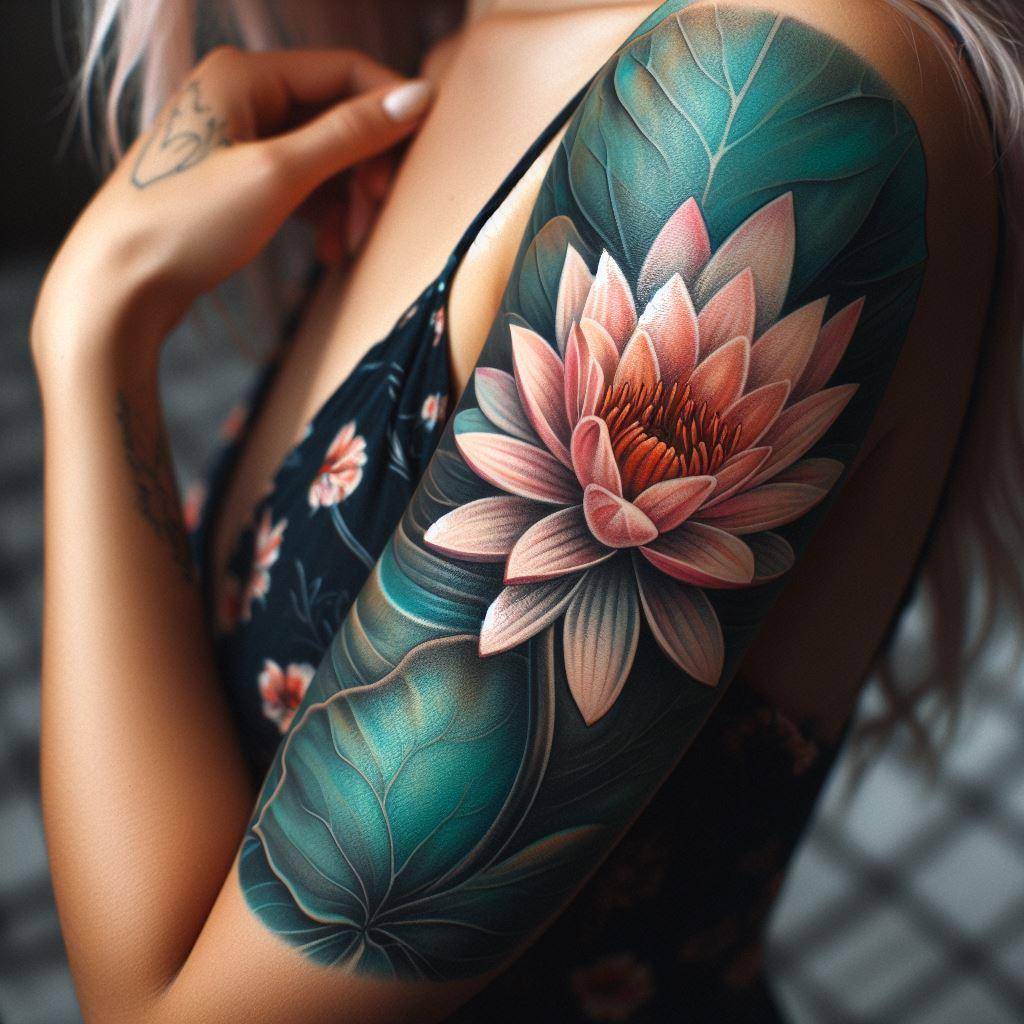 Water Lily Tattoo 3