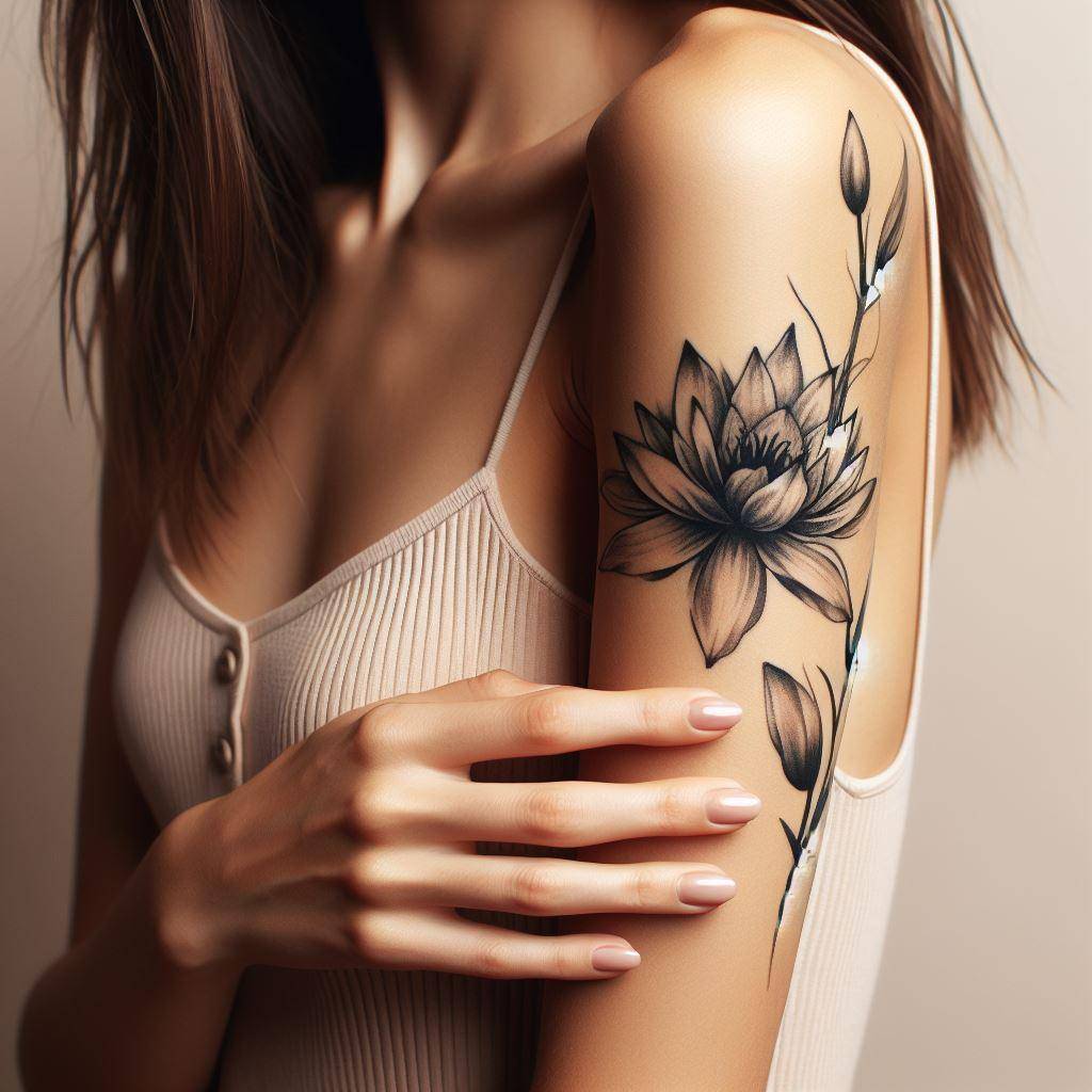 Water Lily Tattoo 4
