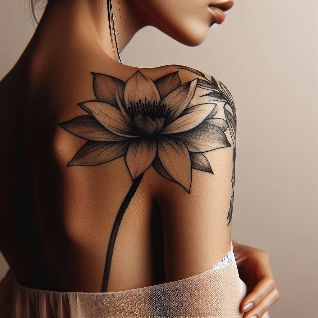 Water Lily Tattoo 5
