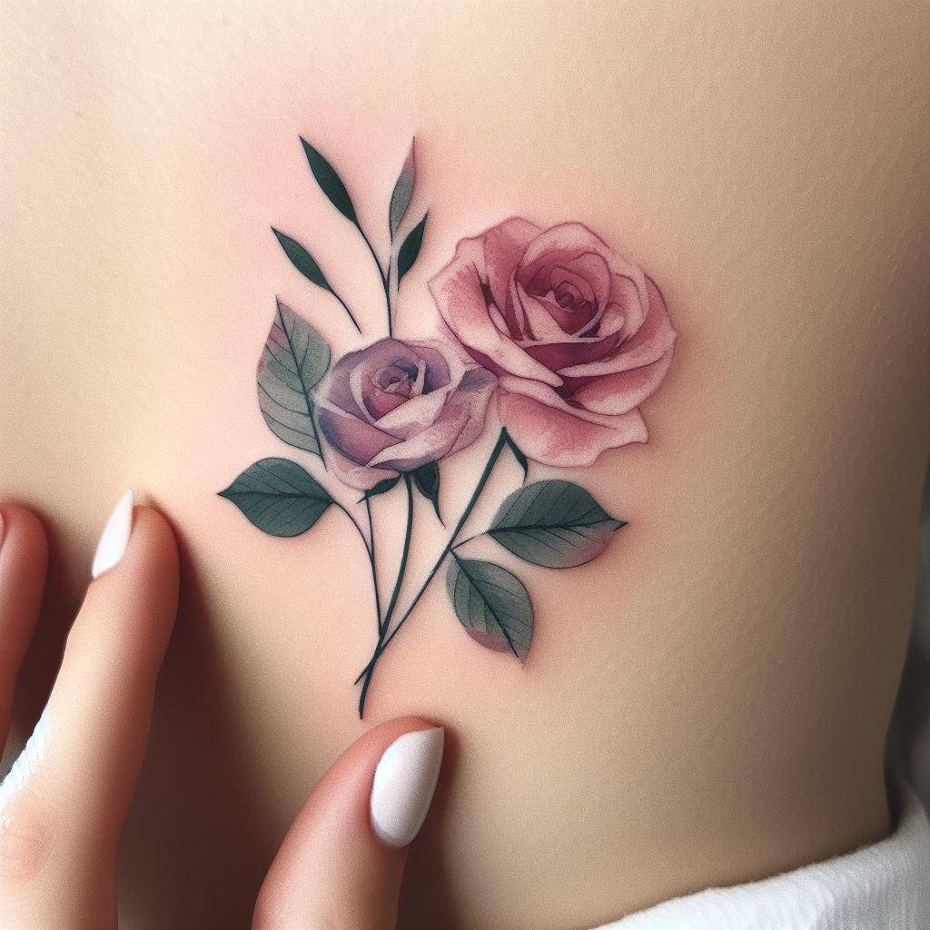 Watercolor Rose Tattoo 15