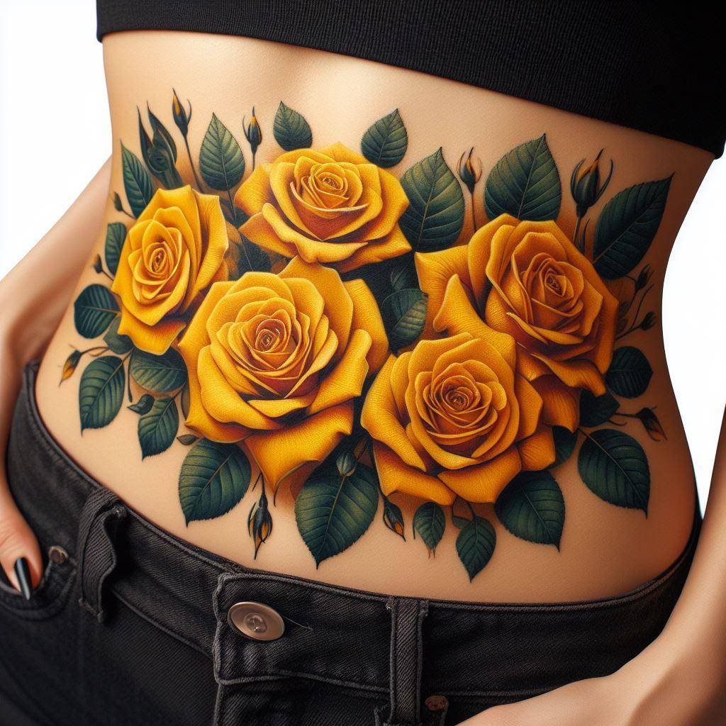 Yellow Rose Tattoo 14