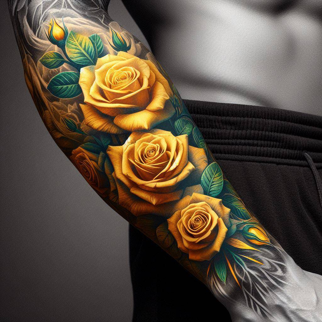Yellow Rose Tattoo 6