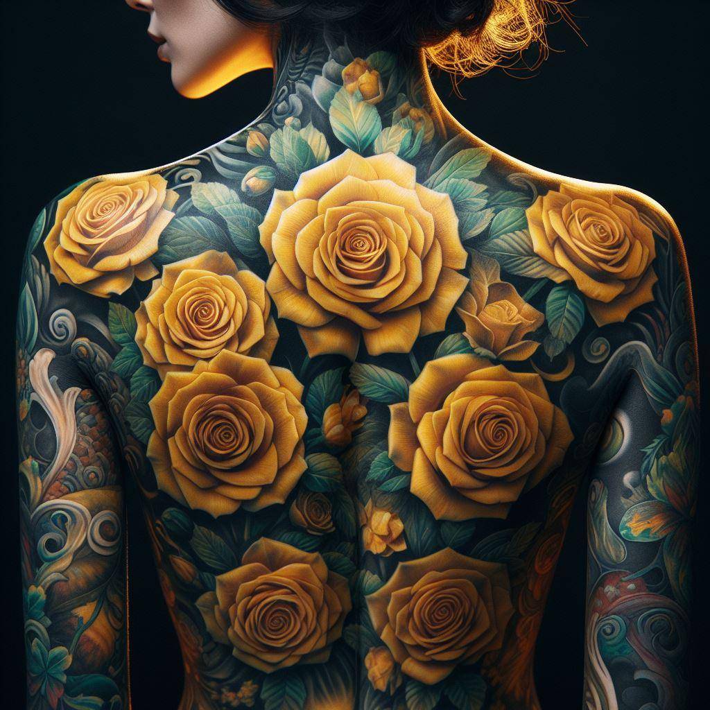 Yellow Rose Tattoo 9