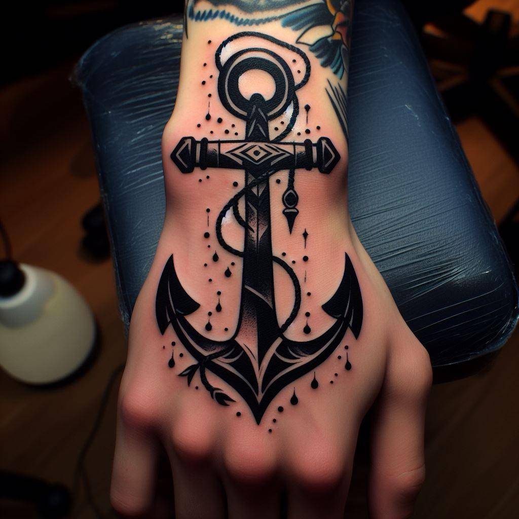 Black Anchor Tattoo 13