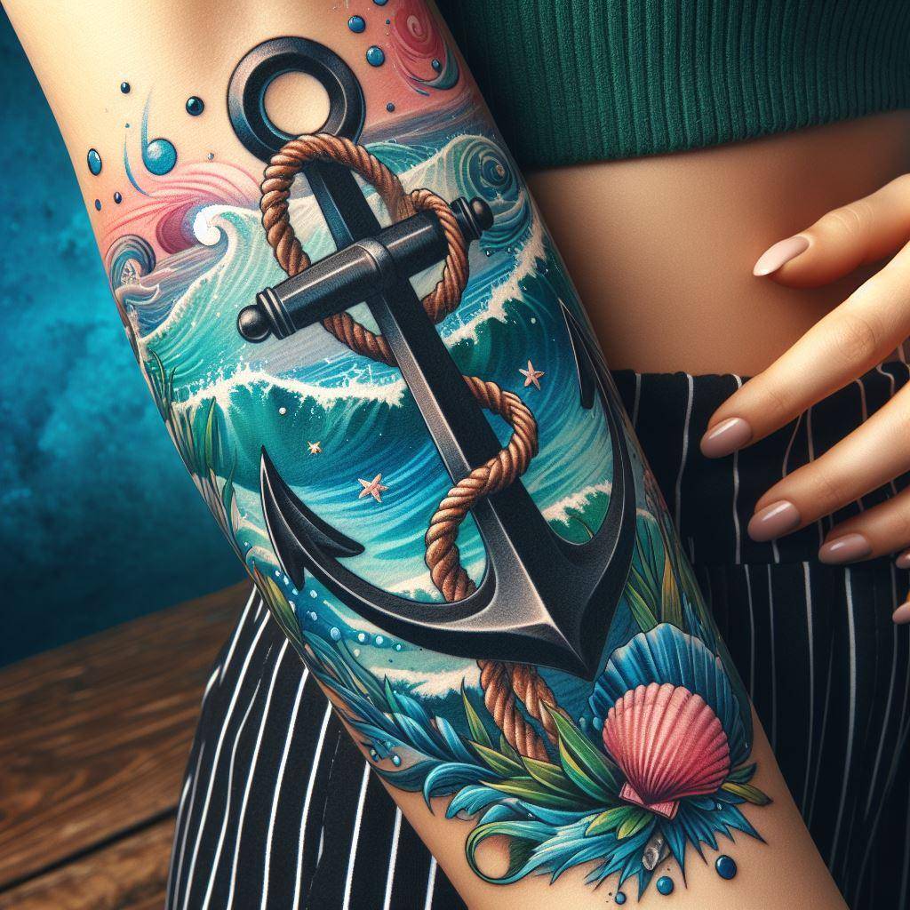 Black Anchor Tattoo 14