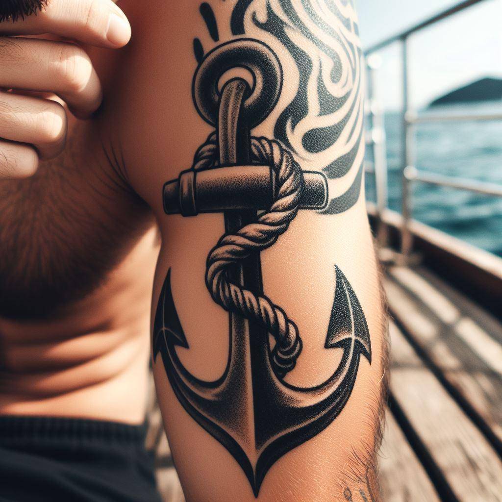 Black Anchor Tattoo 6