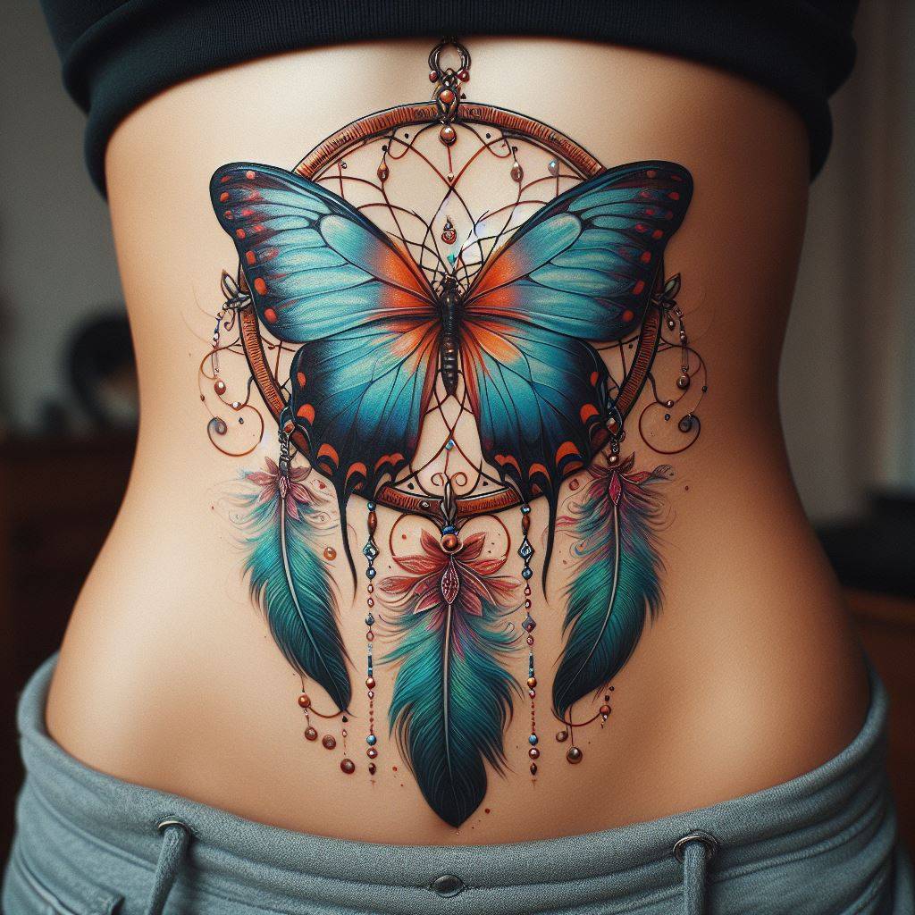 Butterfly Dream Catcher Tattoo 13