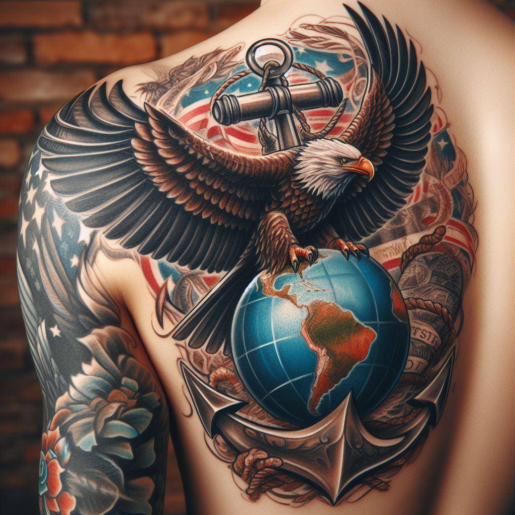 Eagle Globe and Anchor Tattoo 4