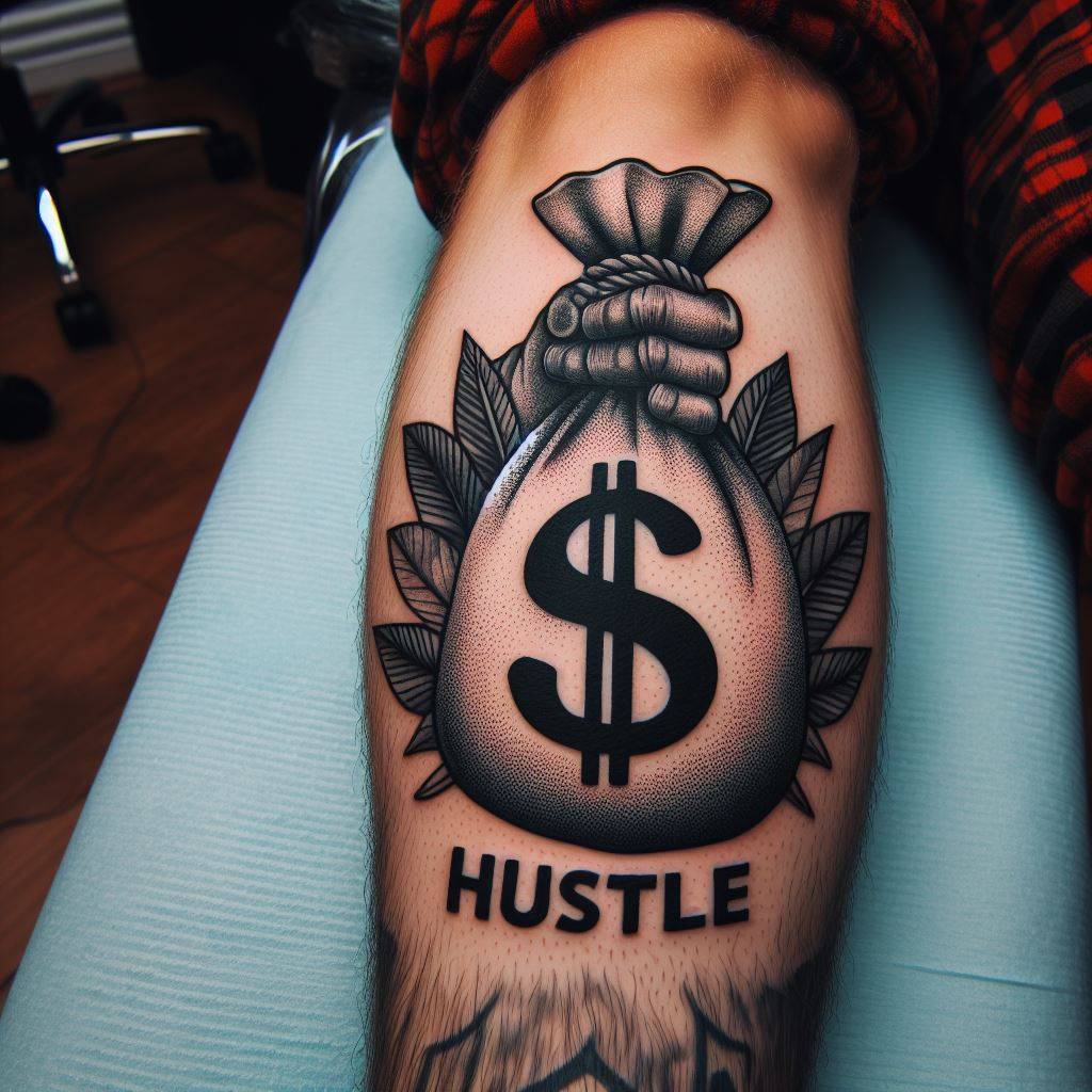 Hustle Money Bag Tattoo 11