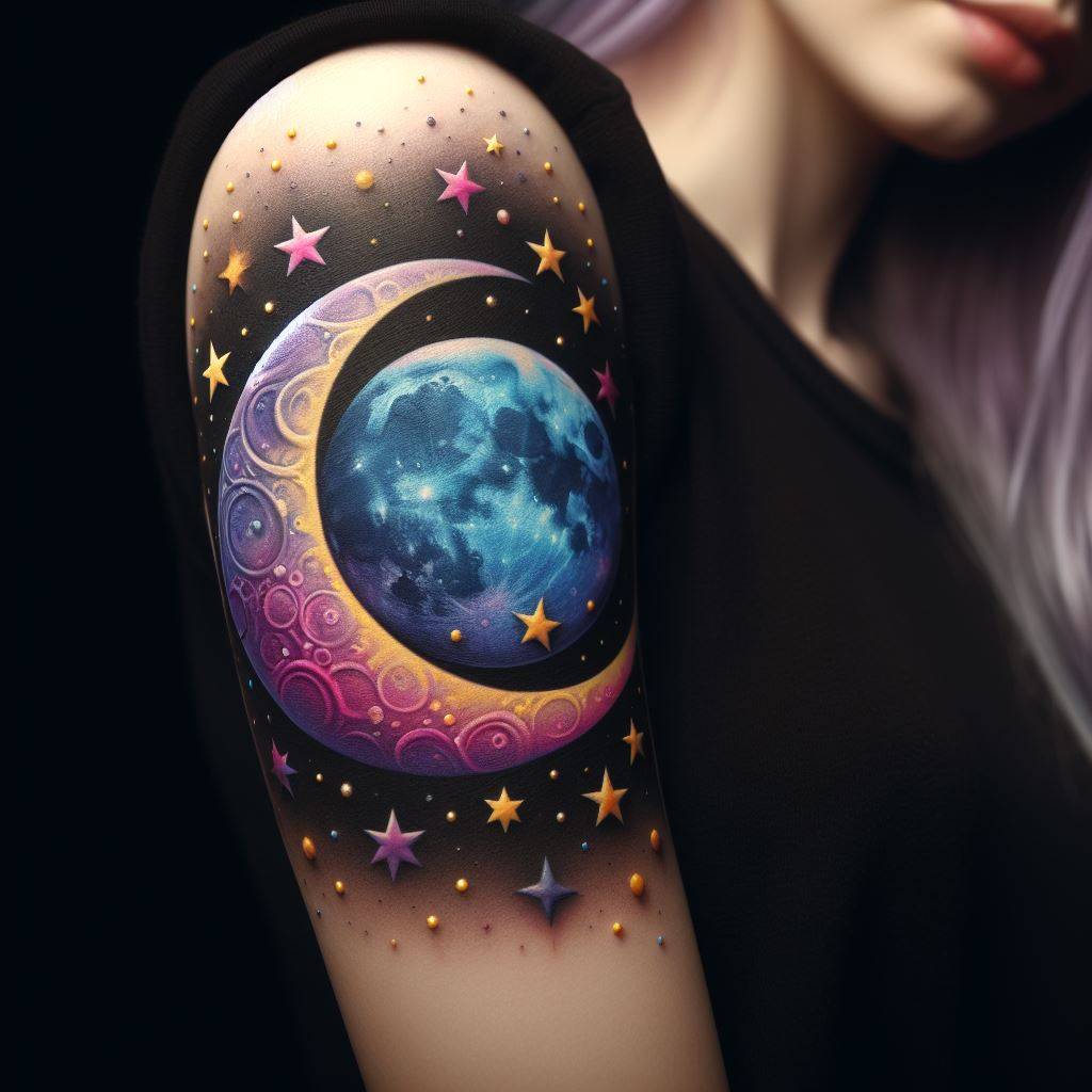 Moon and Star Tattoo 15