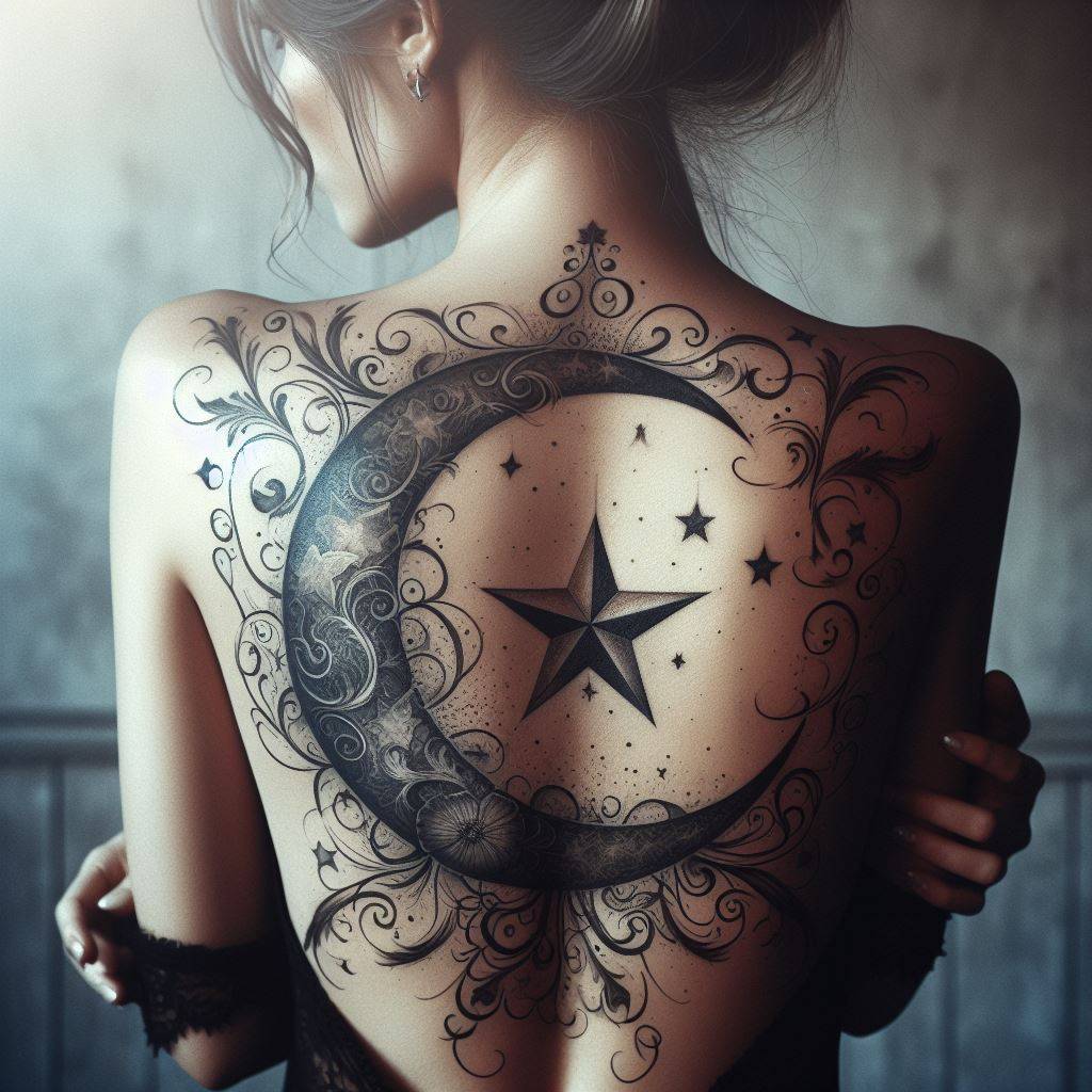 Moon and Star Tattoo 7