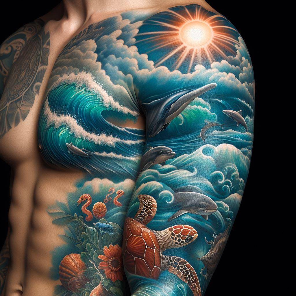 Ocean Tattoo Sleeve 12