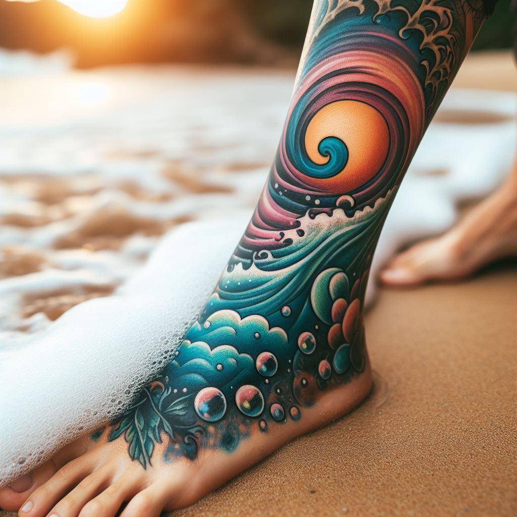 Ocean Wave Tattoo 2