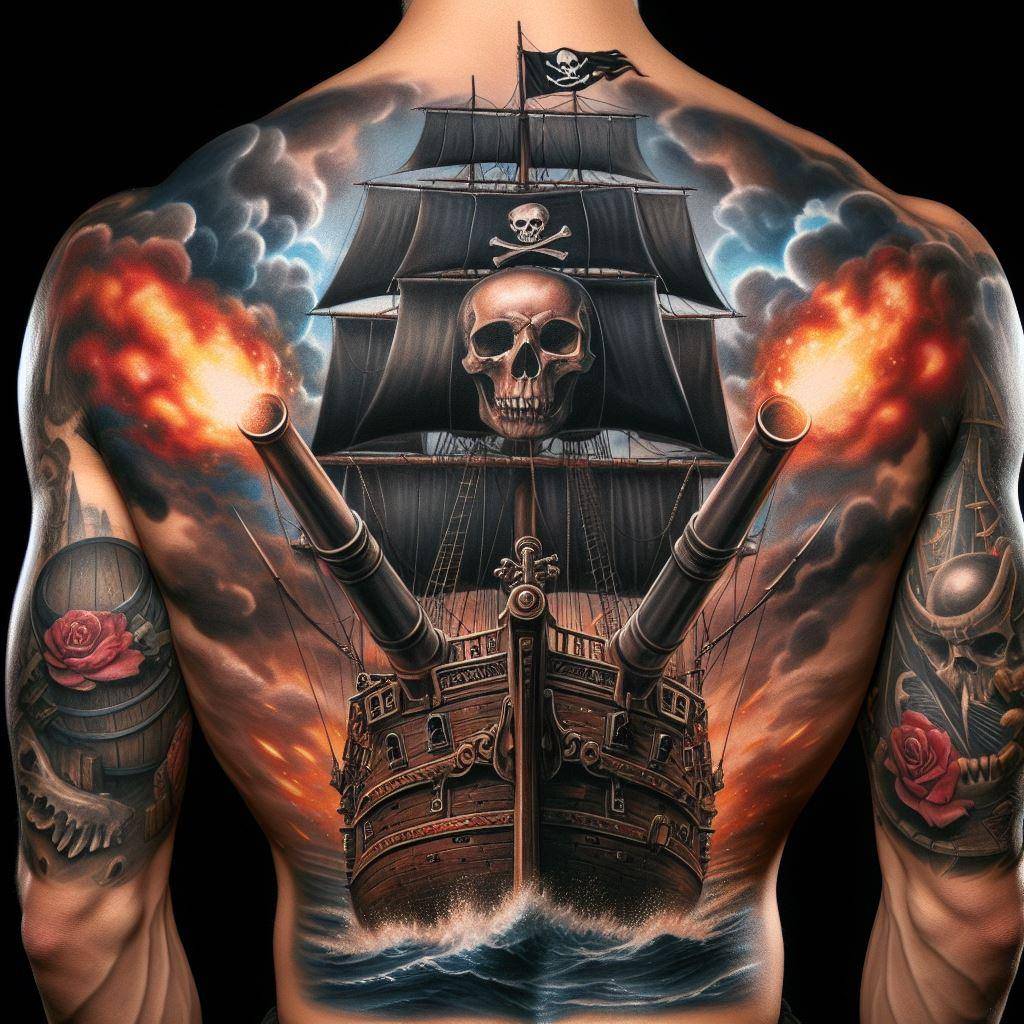Pirate Ship Tattoo 11