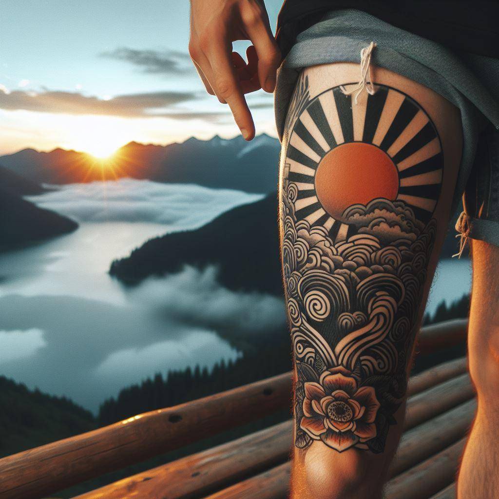 Rising SUN Tattoo 4
