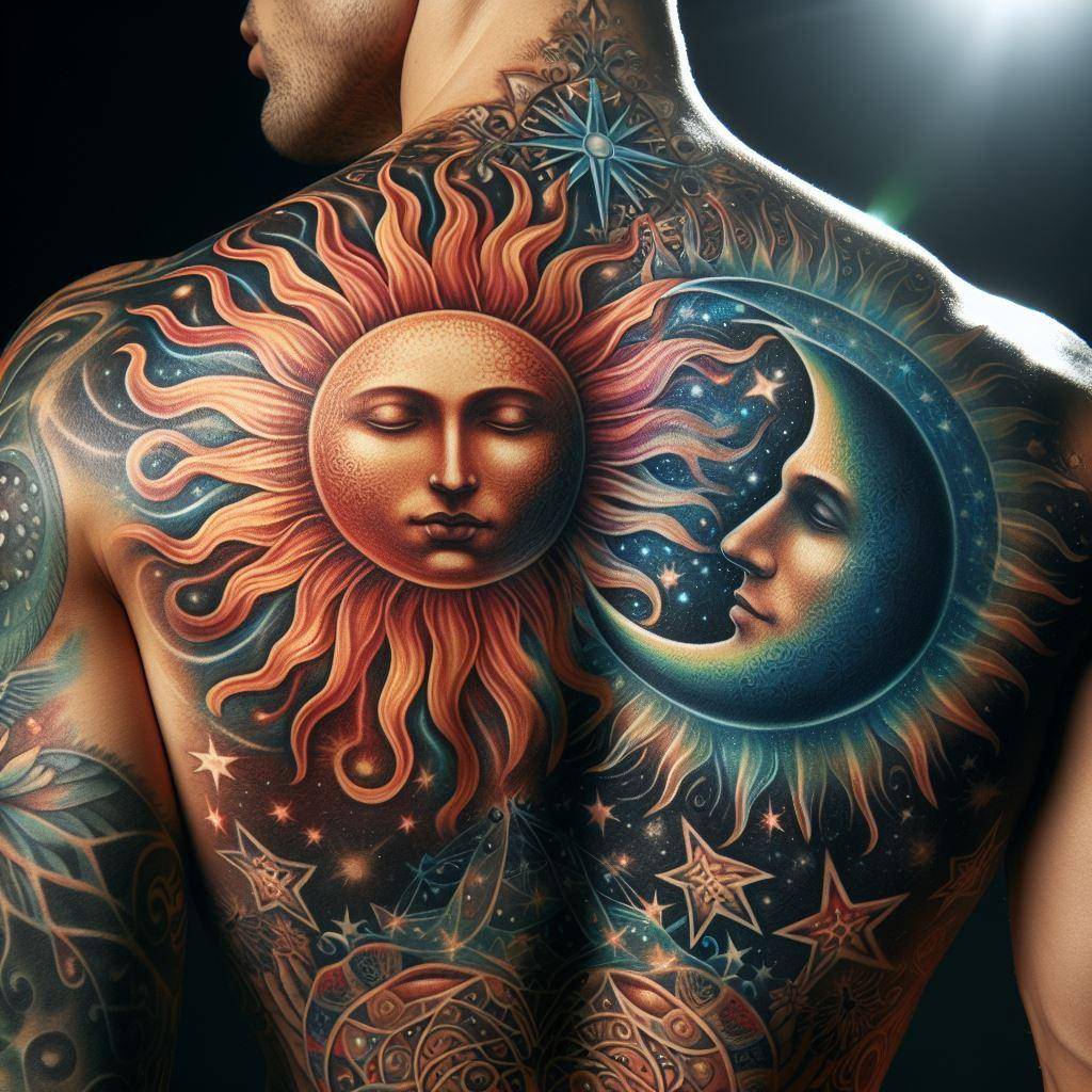 Sun Moon Star Tattoo 2