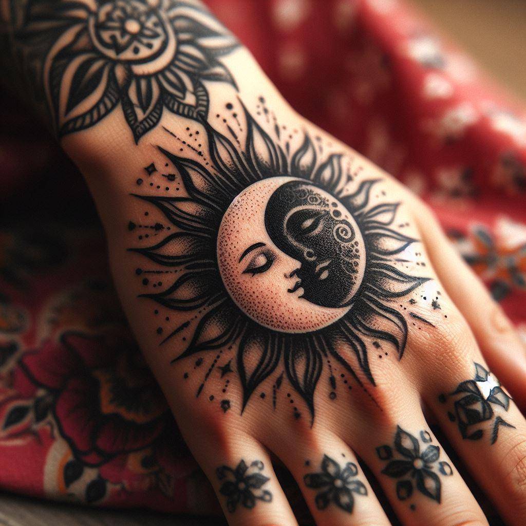 Sun and Moon Tattoo 11